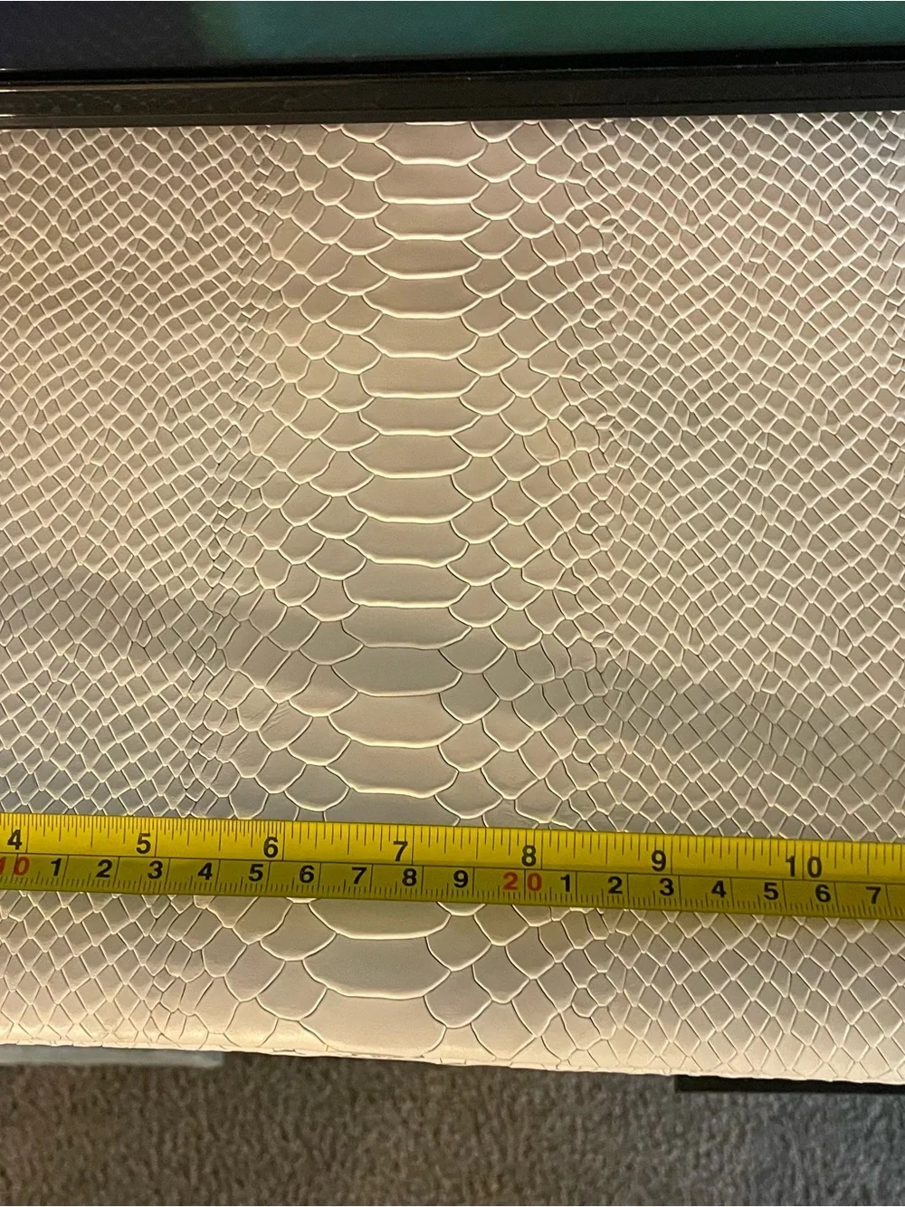GiGi New York White Embossed Snake-Texture Large Clutch